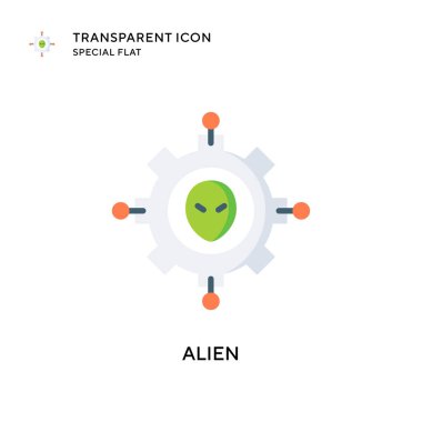 Uzaylı vektör simgesi. Düz çizim. EPS 10 vektörü.