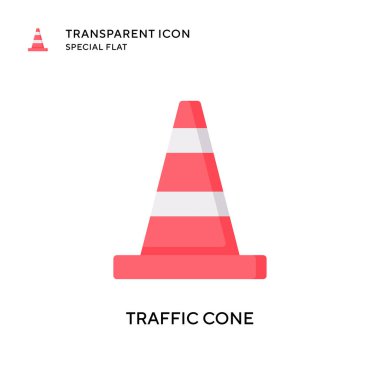 Trafik koni vektör simgesi. Düz çizim. EPS 10 vektörü.