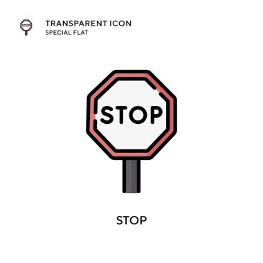 Vektör simgesini durdur. Düz çizim. EPS 10 vektörü.