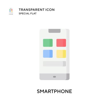 Akıllı telefon vektör simgesi. Düz çizim. EPS 10 vektörü.