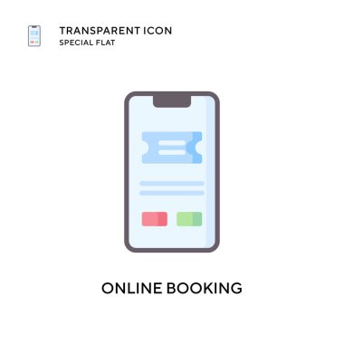 Çevrimiçi vektör simgesi rezervasyonu. Düz çizim. EPS 10 vektörü.