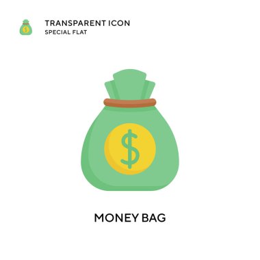 Para çantası vektör simgesi. Düz çizim. EPS 10 vektörü.