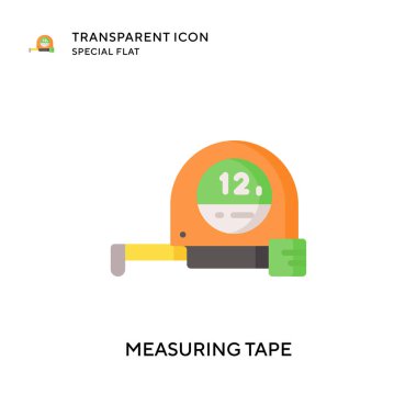Şerit vektör simgesi ölçülüyor. Düz çizim. EPS 10 vektörü.