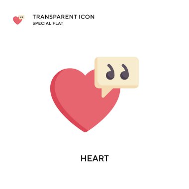 Kalp vektör simgesi. Düz çizim. EPS 10 vektörü.