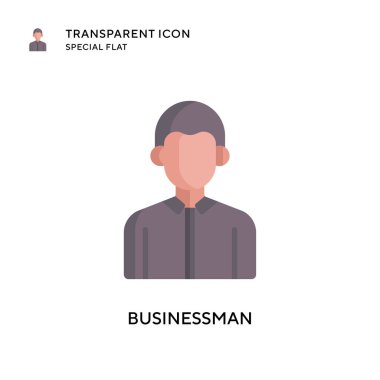 İş adamı vektör simgesi. Düz çizim. EPS 10 vektörü.