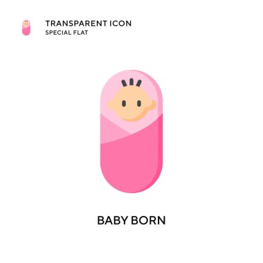 Bebek doğumlu vektör ikonu. Düz çizim. EPS 10 vektörü.