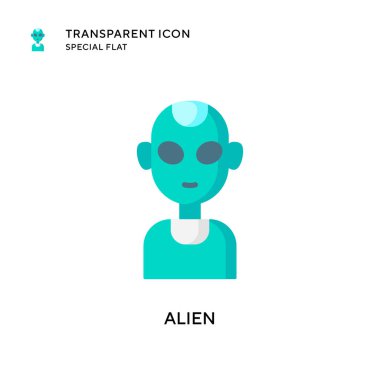 Uzaylı vektör simgesi. Düz çizim. EPS 10 vektörü.