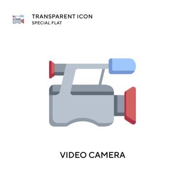 Video kamera vektör simgesi. Düz çizim. EPS 10 vektörü.