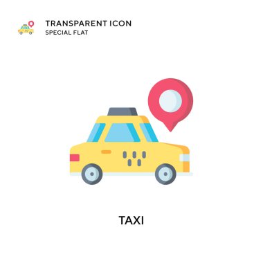 Taksi vektör simgesi. Düz çizim. EPS 10 vektörü.