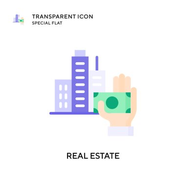 Emlak vektör ikonu. Düz çizim. EPS 10 vektörü.