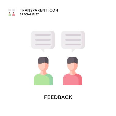 Geri besleme vektör simgesi. Düz çizim. EPS 10 vektörü.