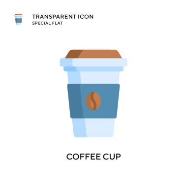 Kahve fincanı vektör ikonu. Düz çizim. EPS 10 vektörü.