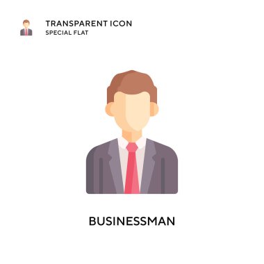 İş adamı vektör simgesi. Düz çizim. EPS 10 vektörü.