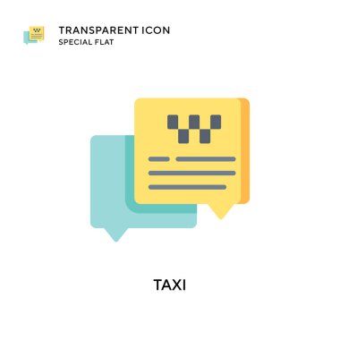 Taksi vektör simgesi. Düz çizim. EPS 10 vektörü.