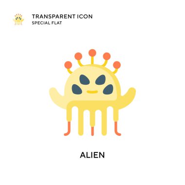 Uzaylı vektör simgesi. Düz çizim. EPS 10 vektörü.