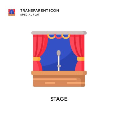 Sahne vektör simgesi. Düz çizim. EPS 10 vektörü.