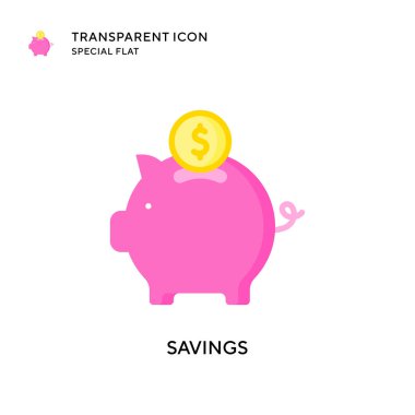 Tasarruf vektör simgesi. Düz çizim. EPS 10 vektörü.