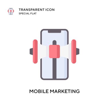 Mobil pazarlama vektör simgesi. Düz çizim. EPS 10 vektörü.