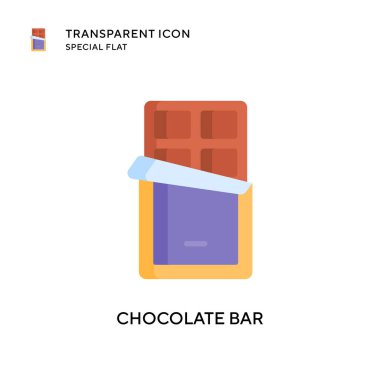 Çikolata çubuğu vektör simgesi. Düz çizim. EPS 10 vektörü.