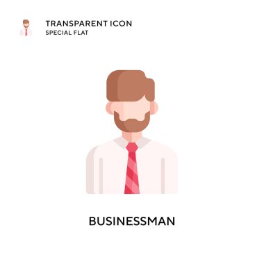 İş adamı vektör simgesi. Düz çizim. EPS 10 vektörü.