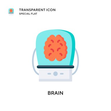 Beyin vektör simgesi. Düz çizim. EPS 10 vektörü.