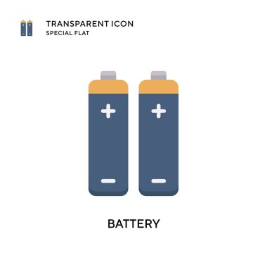 Batarya vektör simgesi. Düz çizim. EPS 10 vektörü.
