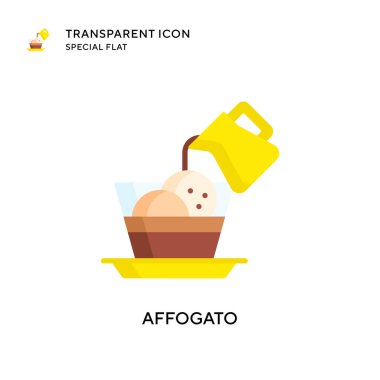 Affogato vektör simgesi. Düz çizim. EPS 10 vektörü.