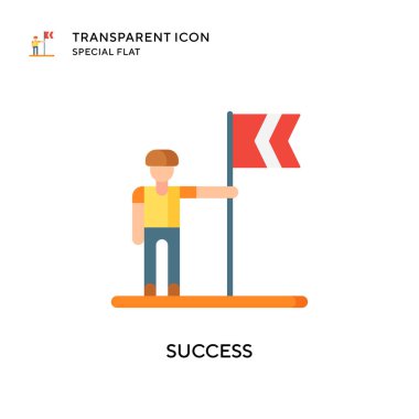 Başarı vektör simgesi. Düz çizim. EPS 10 vektörü.