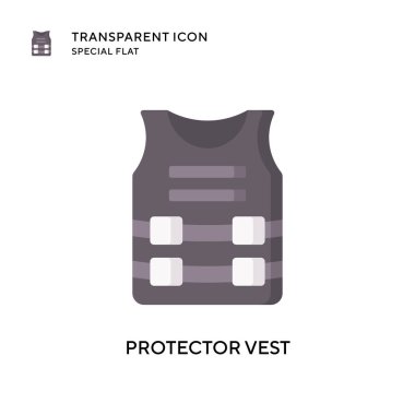 Koruyucu yelek vektör simgesi. Düz çizim. EPS 10 vektörü.