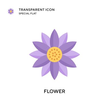 Çiçek vektör simgesi. Düz çizim. EPS 10 vektörü.