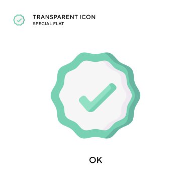 Tamam vektör simgesi. Düz çizim. EPS 10 vektörü.