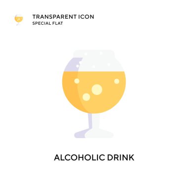 Alkolik içecek vektör ikonu. Düz çizim. EPS 10 vektörü.