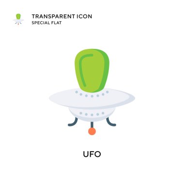 Ufo vektör simgesi. Düz çizim. EPS 10 vektörü.