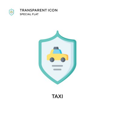 Taksi vektör simgesi. Düz çizim. EPS 10 vektörü.