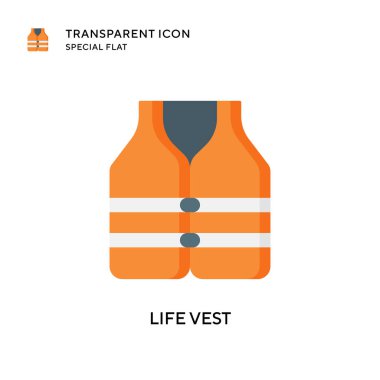 Can yeleği vektör simgesi. Düz çizim. EPS 10 vektörü.