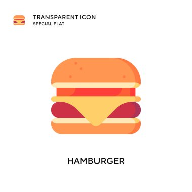 Hamburger vektör ikonu. Düz çizim. EPS 10 vektörü.