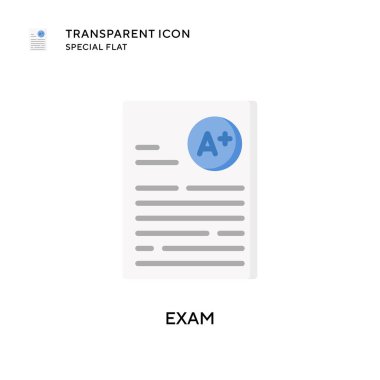 Sınav vektör simgesi. Düz çizim. EPS 10 vektörü.