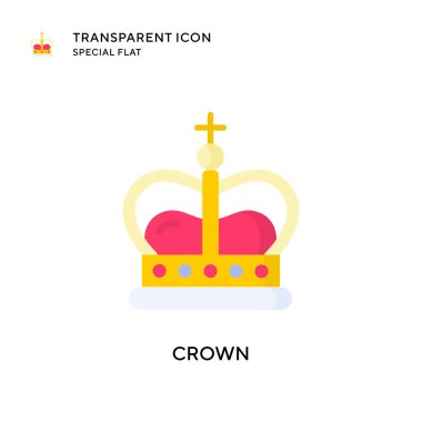 Crown vektör simgesi. Düz çizim. EPS 10 vektörü.