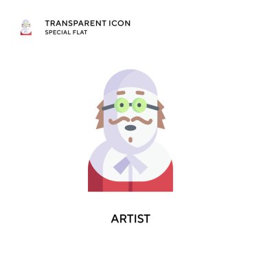 Sanatçı vektör simgesi. Düz çizim. EPS 10 vektörü.