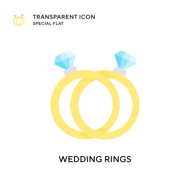Nikah yüzüğü vektör ikonu. Düz çizim. EPS 10 vektörü.