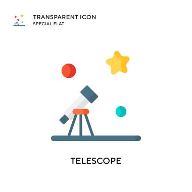 Teleskop vektör simgesi. Düz çizim. EPS 10 vektörü.
