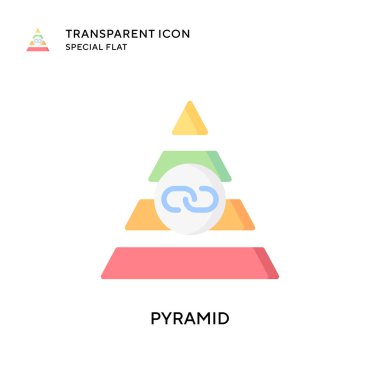 Piramit vektör simgesi. Düz çizim. EPS 10 vektörü.