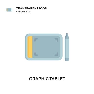 Grafik tablet vektör simgesi. Düz çizim. EPS 10 vektörü.