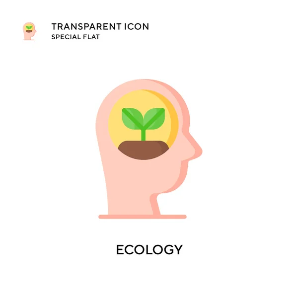 Icono Del Vector Ecología Ilustración Estilo Plano Eps Vector — Vector de stock