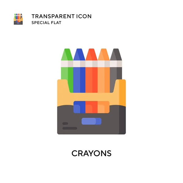 Icono Vectorial Crayones Ilustración Estilo Plano Eps Vector — Archivo Imágenes Vectoriales