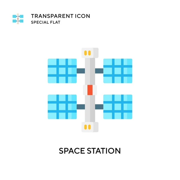 Space Station Vector Icon Flat Style Illustration Eps Vector — Stock Vector