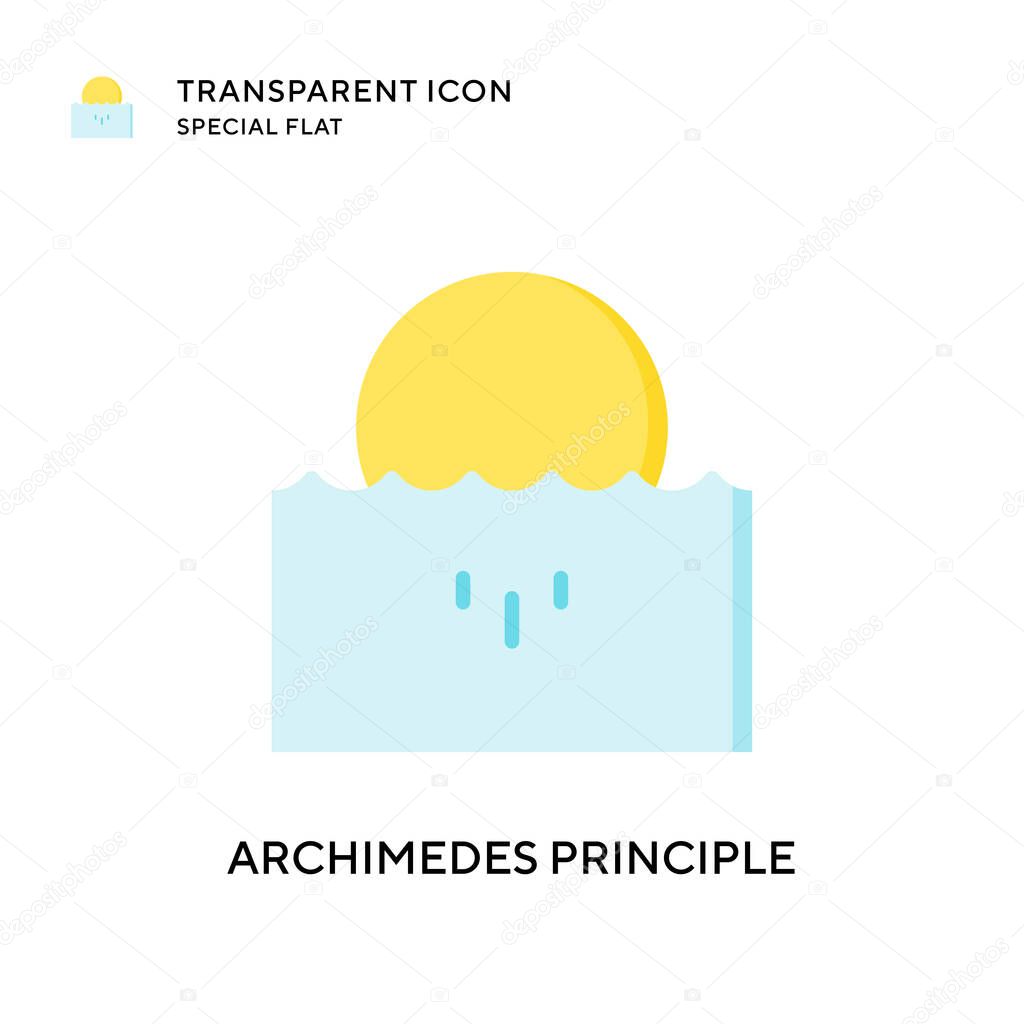 Archimedes principle vector icon. Flat style illustration. EPS 10 vector.