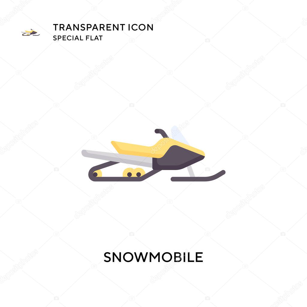 Snowmobile vector icon. Flat style illustration. EPS 10 vector.