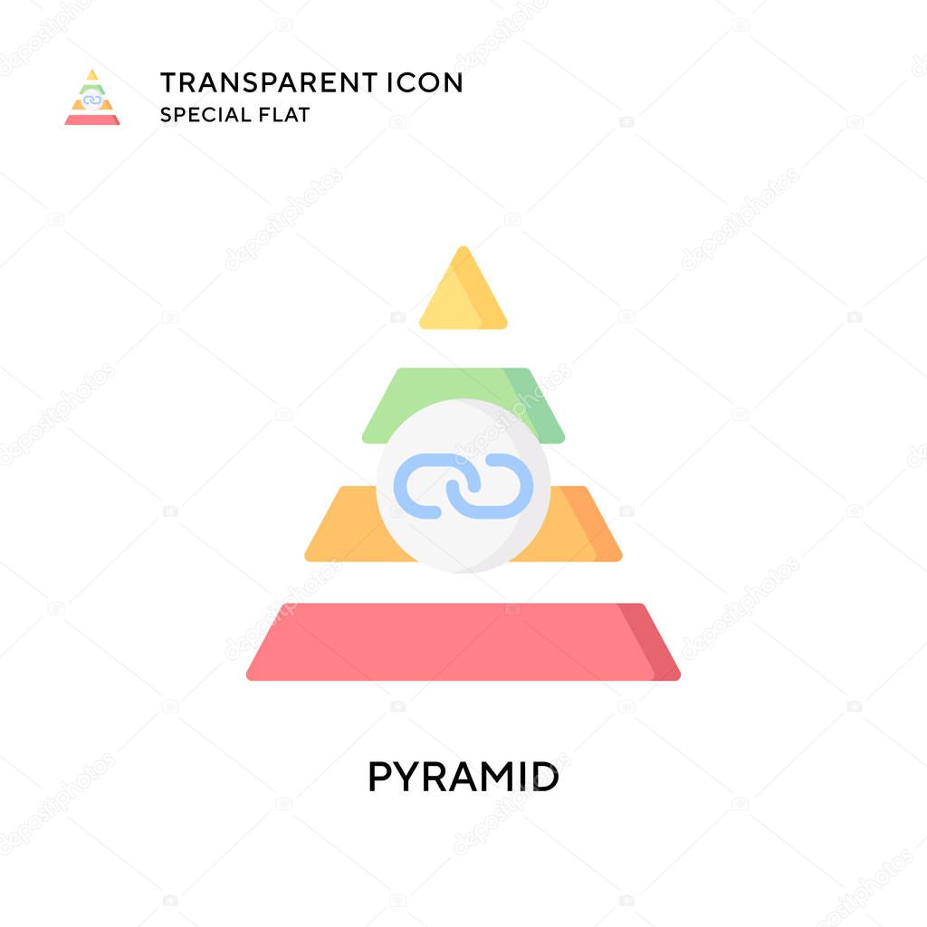 Pyramid vector icon. Flat style illustration. EPS 10 vector.