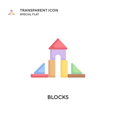 Bloklar vektör simgesi. Düz çizim. EPS 10 vektörü.